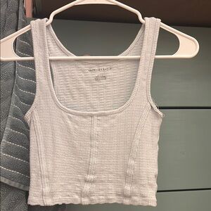 American Eagle Outfitters Blue Ribbed Tank Top